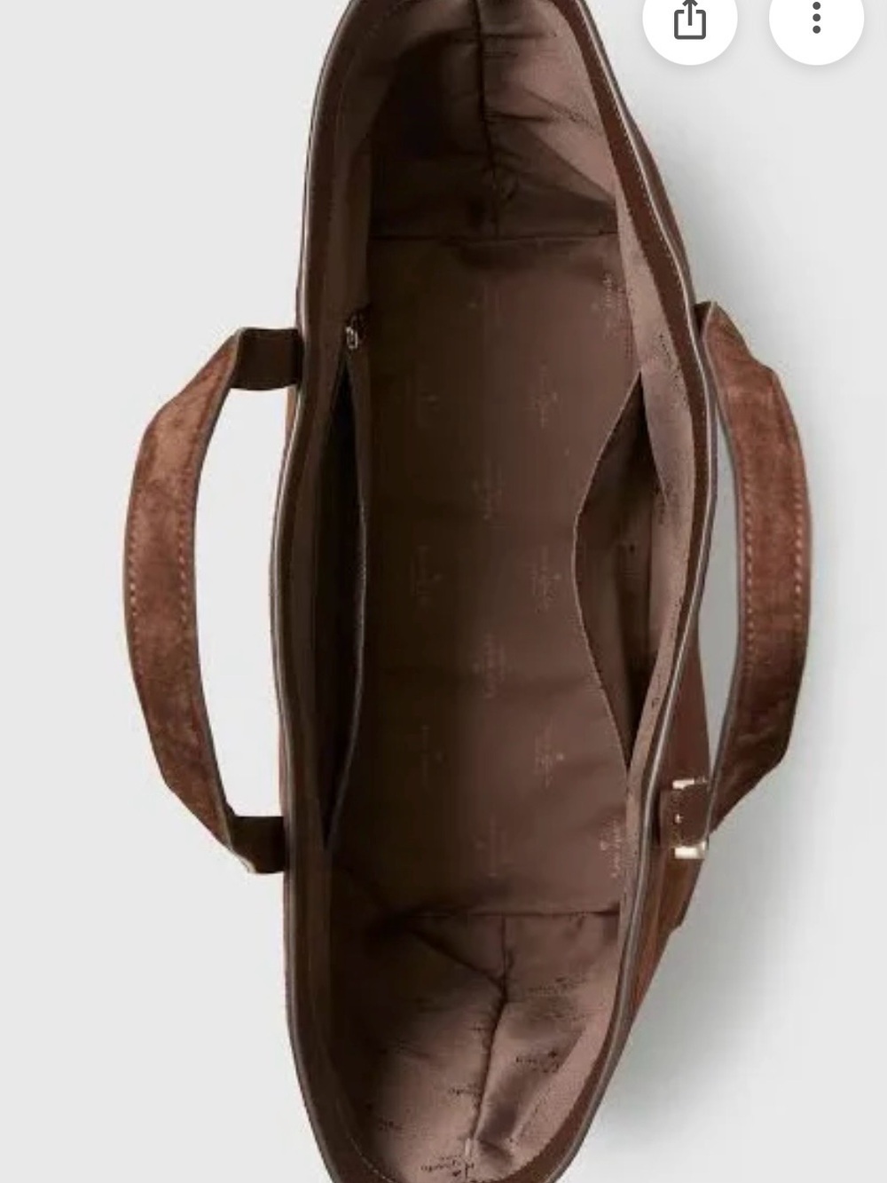 Kate Spade 454 Large Suede Tote in Hot Fudge - Picture 9 of 11